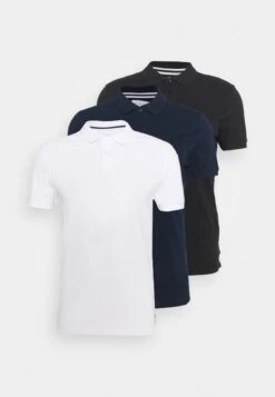 Pier One 3 Pack - Polo Shirt - Black/Dark Blue/White -Fashion Clothing Store 07cf99c8248048ac91837e46ad87ad09