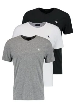 Abercrombie & Fitch Vneck 3 Pack - Basic T-Shirt - White/Black/Grey 13 Abercrombie & Fitch Vneck 3 Pack - Basic T-Shirt - White/Black/Grey -Fashion Clothing Store 0dd2c0a289994725b7b259b08ee54e15
