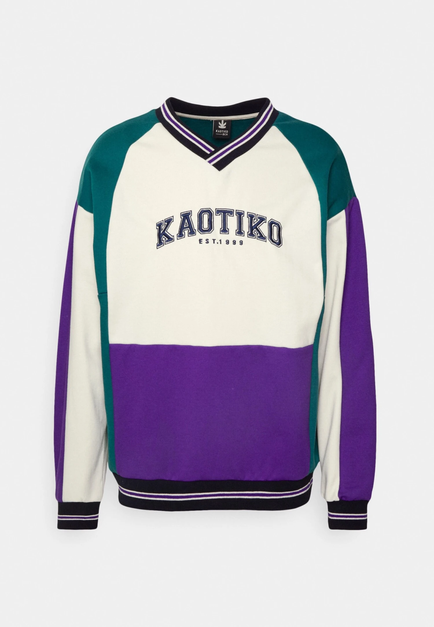 Kaotiko Crew Kasey - Sweatshirt - Ivory/Purple/Jade 1 Kaotiko Crew Kasey - Sweatshirt - Ivory/Purple/Jade
