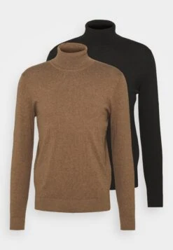 Pier One 2 Pack - Basic Turtleneck - Jumper - Black/Mottled Brown -Fashion Clothing Store 3122488e084f414d9b220d1f3fd8aecc