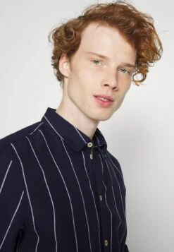 Pier One Linen Mix Stripe - Shirt - Dark Blue 9 Pier One Linen Mix Stripe - Shirt - Dark Blue -Fashion Clothing Store 368860f76af348d18efc7d675b2e5f38