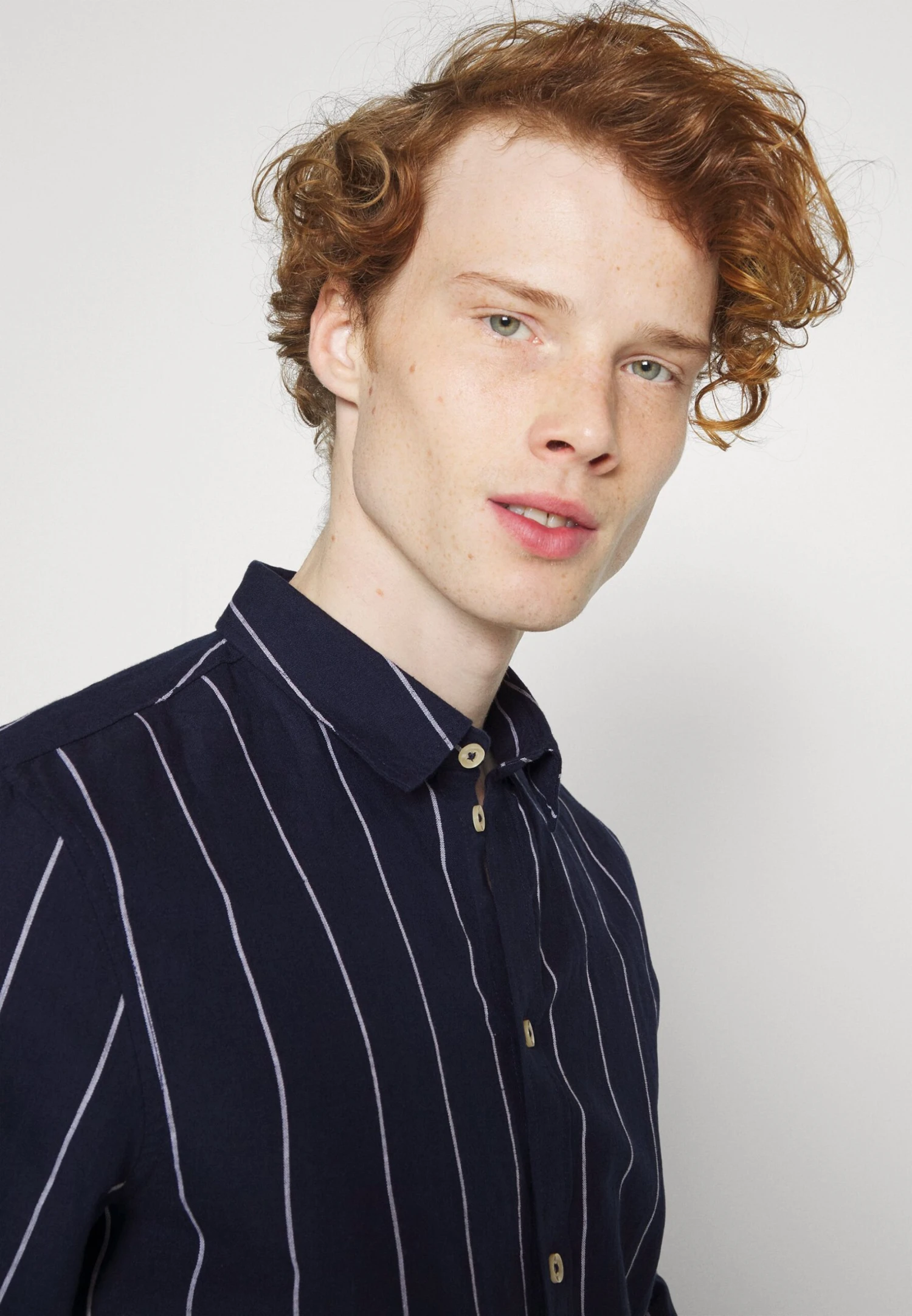 Pier One Linen Mix Stripe - Shirt - Dark Blue 4 Pier One Linen Mix Stripe - Shirt - Dark Blue - Image 4