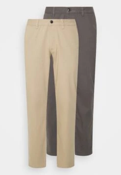 Pier One 2 Pack - Chinos - Dark Grey/Beige -Fashion Clothing Store 3732d6804b77450d9a31204f549c6b48