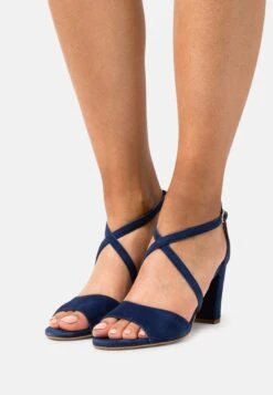Anna Field Leather- High Heeled Sandals - Dark Blue