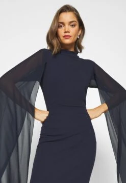 Wal G Cape Sleeve Dress - Cocktail Dress / Party Dress - Navy Blue -Fashion Clothing Store 3ba8b4a4fda64aa3a135a24decdb55c0