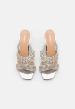 Heeled Mules - Silver -Fashion Clothing Store 626426df49f043c48473c078f5245b7a