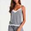 Anna Field Sarah Short Pj Set- Pyjama Set - Off-White/Dark Blue