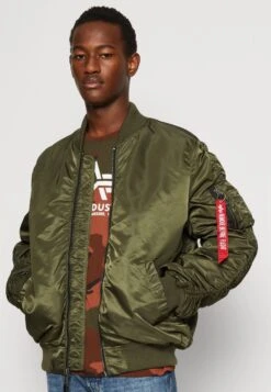 Alpha Industries Ma-1 Puckered - Bomber Jacket - Dark Olive -Fashion Clothing Store a8c9be0be8f64487a7067955305c39a2