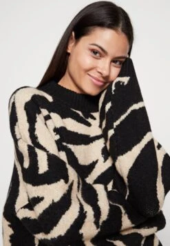 Monki Jumper - Black Dark/Beige -Fashion Clothing Store aa7d8e225ab64ceba0003b5ea5448a1d