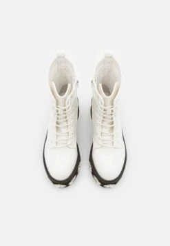 KOI FOOTWEAR Silent Screams Platform Boots - Platform Ankle Boots - White -Fashion Clothing Store cb6e39663f004a88be44650c44bbbfeb