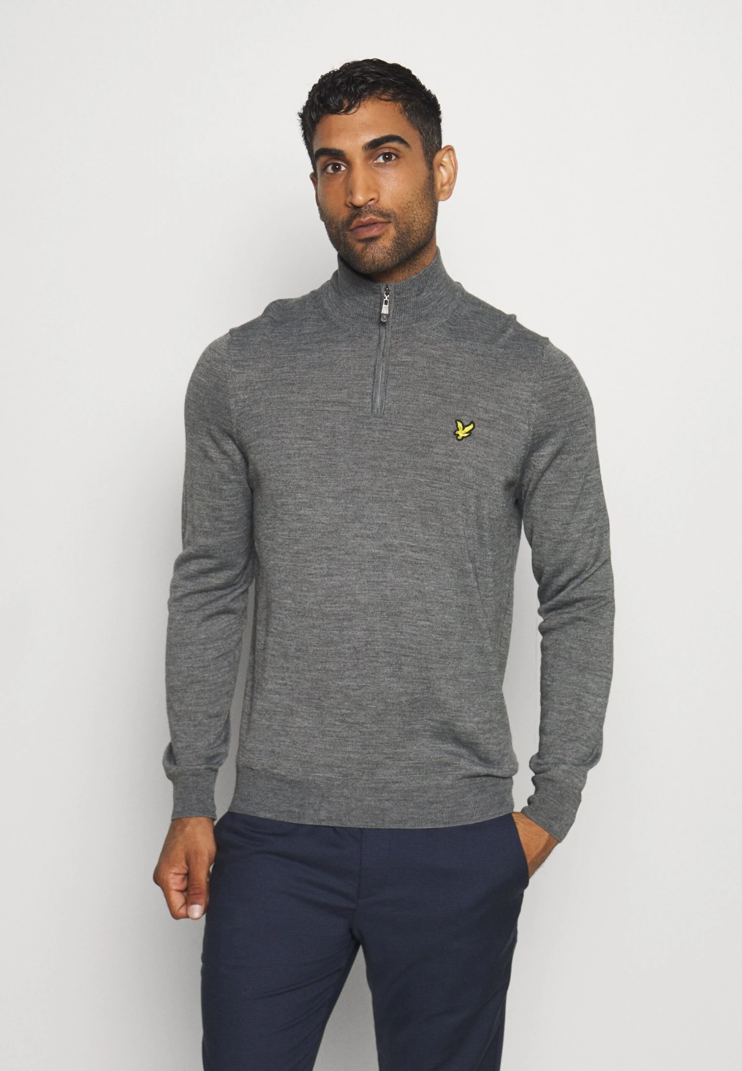 Lyle & Scott Golf Core Zip Mix - Jumper - Mid Grey Marl 1 Lyle & Scott Golf Core Zip Mix - Jumper - Mid Grey Marl