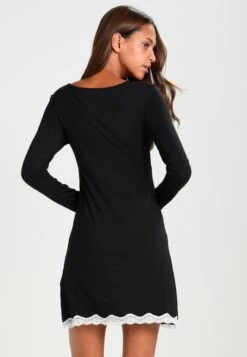 Anna Field Heidi Long Sleeves Viscose Nightdress - Nightie - Black -Fashion Clothing Store dbbb3ef60df3468092f7b21fde501e66