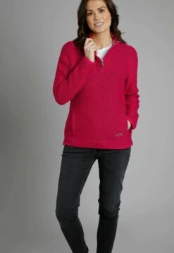 Aria 1/4 Zip Eco Macaroni - Jumper - Berry -Fashion Clothing Store de550fd00432453688f4b61be21c62b2
