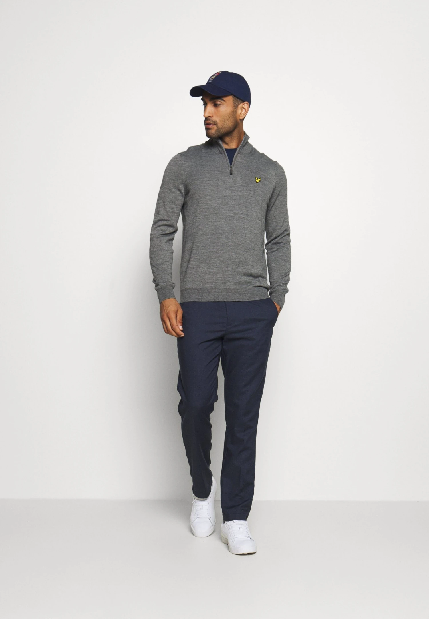 Lyle & Scott Golf Core Zip Mix - Jumper - Mid Grey Marl 2 Lyle & Scott Golf Core Zip Mix - Jumper - Mid Grey Marl - Image 2