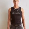 Jaded London Crush Rhinestone Vest Unisex - Top - Black