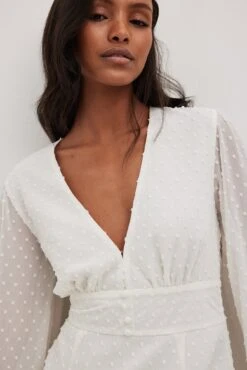 NA-KD Balloon Sleeve Button Detail Dress - Maxi Dress -Fashion Clothing Store fe4acbc37cb84e098ca7e501535d96ff